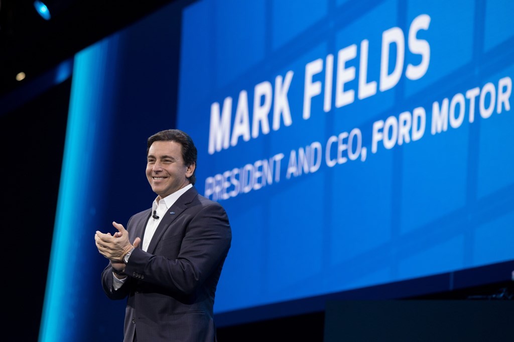 Mark Fields President and Chief Executive Officer, Ford Motor Company delivers his speech during the Ford Go Further Event Ford of Europe Go Further 2016. 29 November 2016 Photo: Neil Turner/Timbismedia for Ford of Europe