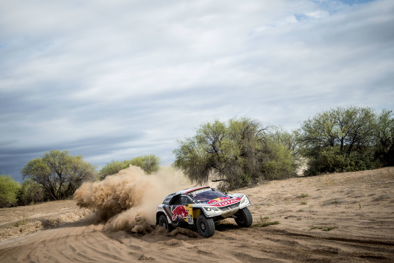 Cyril Despres (FRA) of Team Peugeot Total races during stage 11 of Rally Dakar 2017 from San Juan to Rio Cuarto, Argentina on January 13, 2017 // Marcelo Maragni/Red Bull Content Pool // P-20170113-00526 // Usage for editorial use only // Please go to www.redbullcontentpool.com for further information. //
