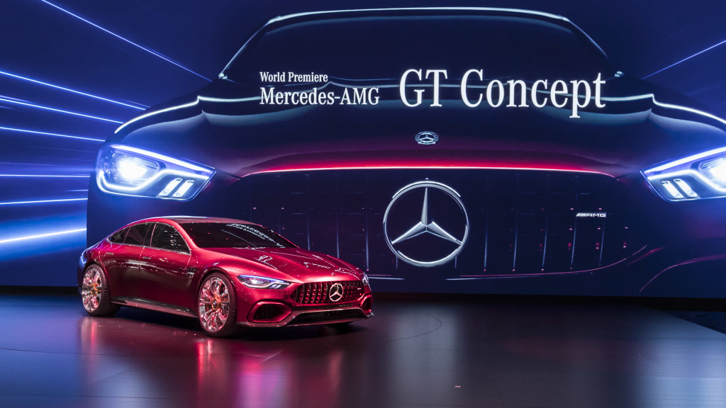 Mercedes-Benz auf dem Internationalen Automobil-Salon Genf 2017: Weltpremiere des Mercedes-AMG GT Concept. ; Mercedes-Benz at the 2017 Geneva International Motor Show: World Premiere of the Mercedes-AMG GT Concept.;